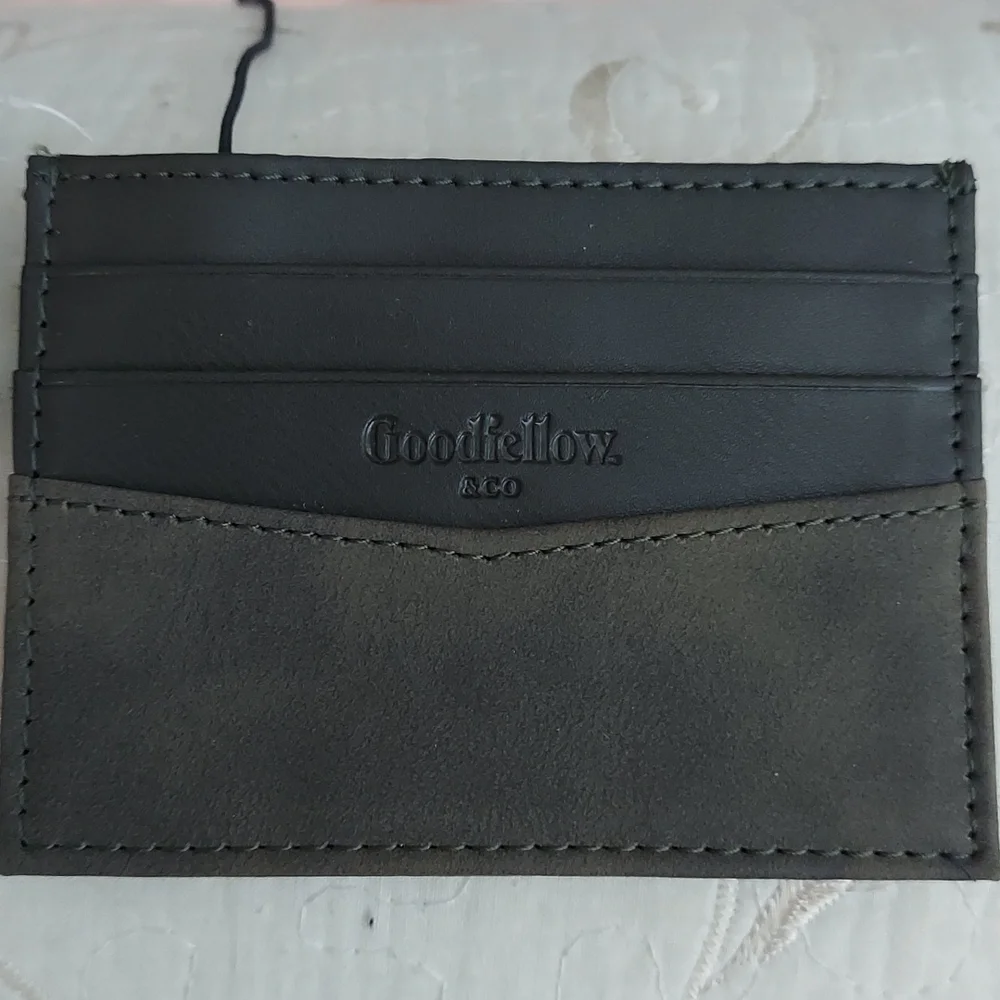Goodfellow Olive Green Fsux Leather Card Case & Key Fob Set New